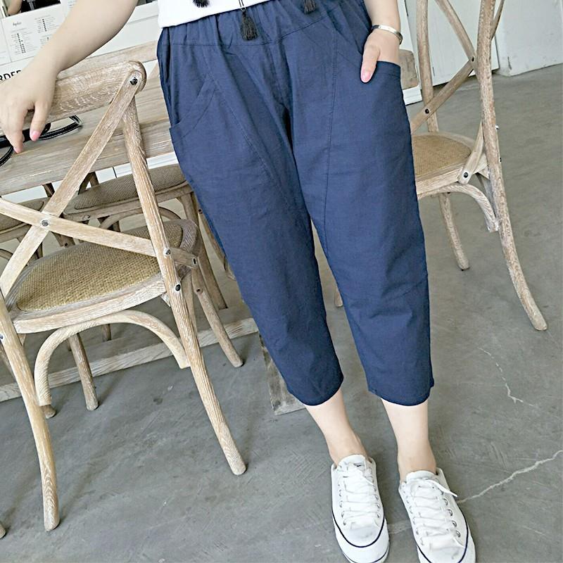 My Stuff, Must-have Slimming Plus Size High Waisted Cotton One Color Casual Trouser - Lafannie Fashi