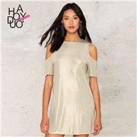 Casual Oversized Vogue Off-the-Shoulder Summer Dress T-shirt - Bonny YZOZO Boutique Store