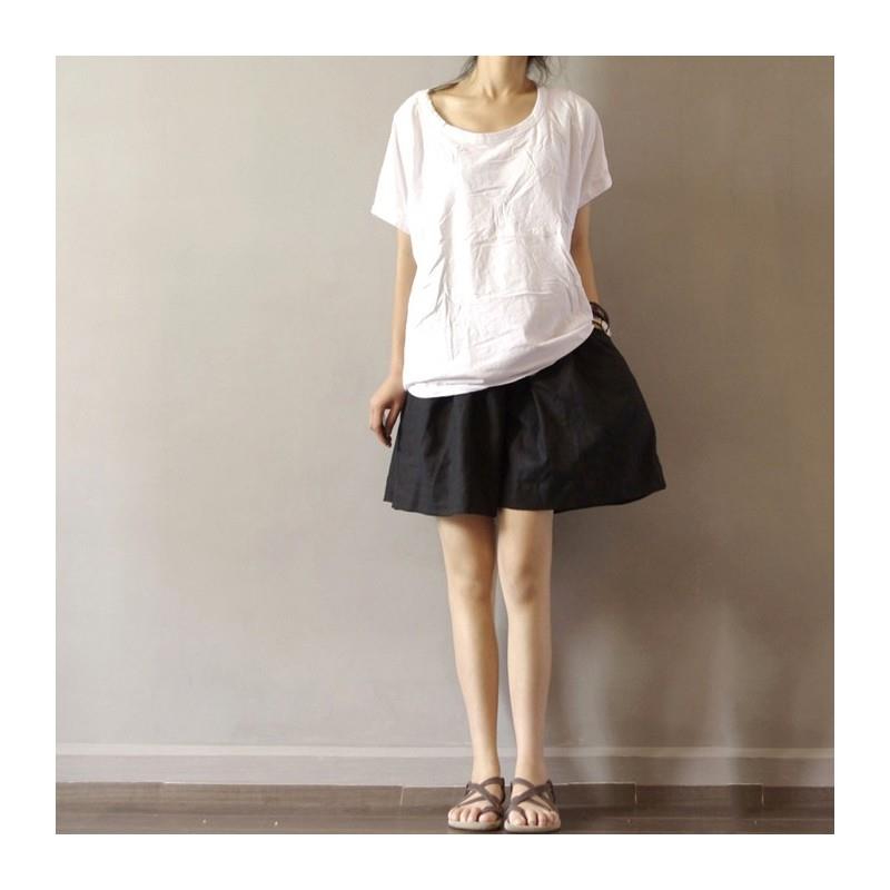 My Stuff, School Style Must-have Oversized Fresh Ramie Spring Casual Culotte Short - Lafannie Fashio