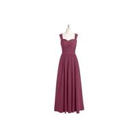 Mulberry Azazie Zapheira - Back Zip Floor Length Chiffon Sweetheart Dress - Charming Bridesmaids Sto