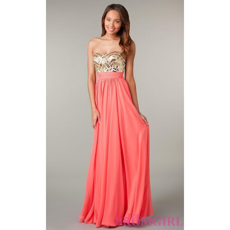 My Stuff, Long Strapless Prom Dress with Jeweled Bodice - Brand Prom Dresses|Beaded Evening Dresses|