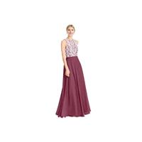 Mulberry Azazie Kate - Scoop Chiffon And Lace Floor Length Back Zip Dress - Simple Bridesmaid Dresse