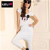 Diffuse element pattern Cotton Tee+ with Mickey Mouse hanging crotch pants - Bonny YZOZO Boutique St