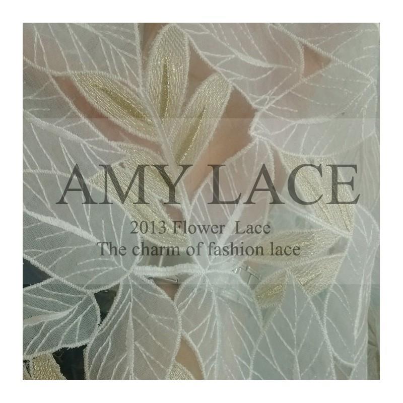 My Stuff, Provide sample - White Hollowed-out Leaf Lace Fabric Lace Dress Skirt Wedding Dress Fabric