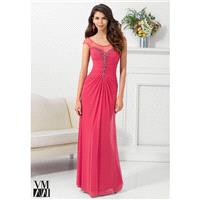 Mori Lee VM 71122 Illusion Cap Sleeves Ruched Sweetheart Bodice - Mori Lee Social and Evenings A Lin