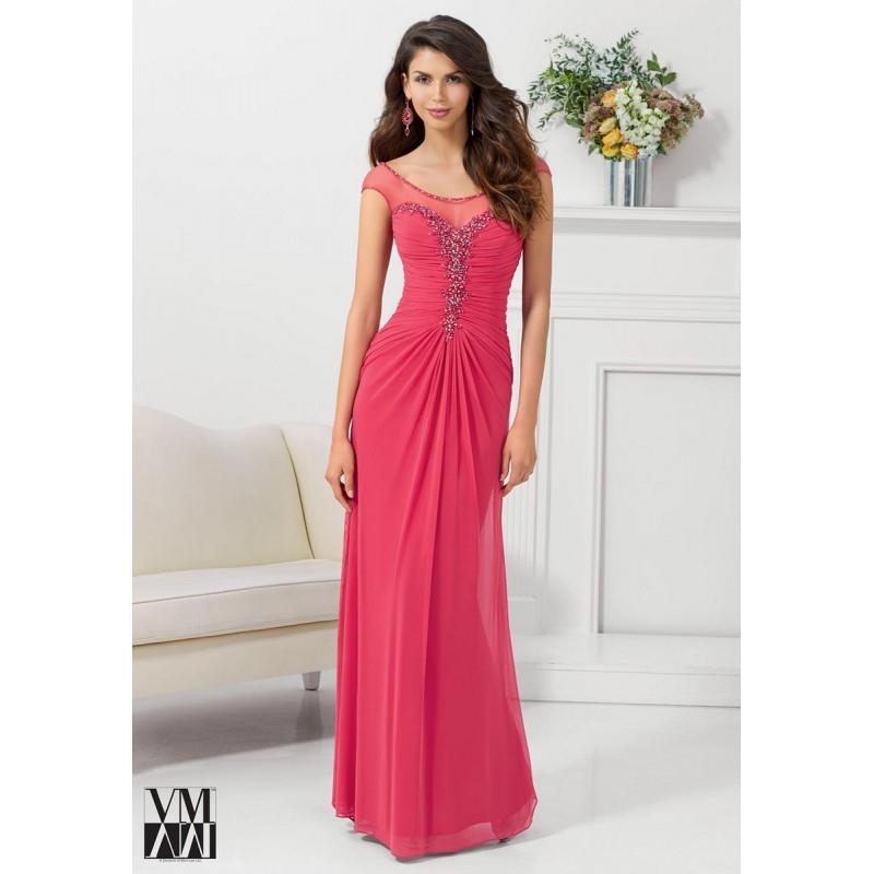 My Stuff, Mori Lee VM 71122 Illusion Cap Sleeves Ruched Sweetheart Bodice - Mori Lee Social and Even