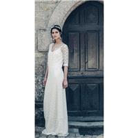 Laure de Sagazan 2017 Drieu Cleves Lace Vintage Spring Column Scoop Neck Floor-Length Ivory Garden 1