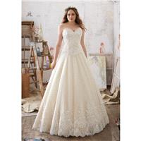 Morilee by Madeline Gardner Spring/Summer Miranda 3217 Ivory Tulle Plus Size Chapel Train Sweetheart