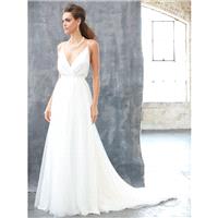 Madison James Fall/Winter 2017 MJ313 Simple Ivory Chapel Train Aline Sleeveless Spaghetti Straps Ope