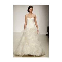 Amsale - Spring 2013 - Brighton Strapless Lace A-Line Wedding Dress with Floral Beaded Skirt - Stunn