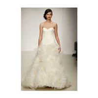 Amsale - Spring 2013 - Brighton Strapless Lace A-Line Wedding Dress with Floral Beaded Skirt - Stunn