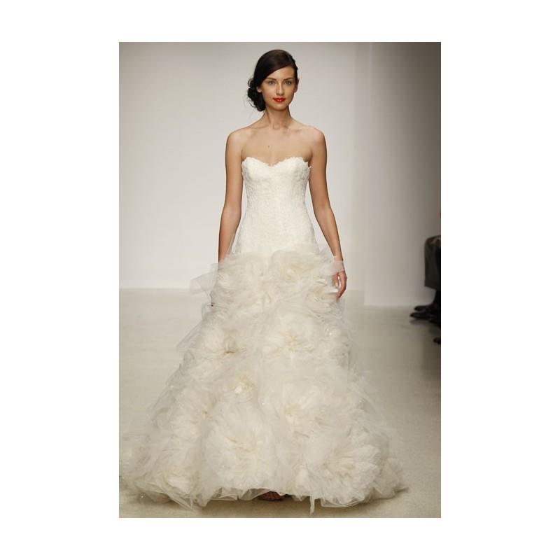 My Stuff, Amsale - Spring 2013 - Brighton Strapless Lace A-Line Wedding Dress with Floral Beaded Ski