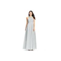 Silver Azazie Kaleigh - Chiffon V Neck Back Zip Floor Length Dress - Charming Bridesmaids Store