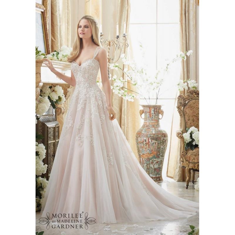 My Stuff, Mori Lee 2881 Wedding Dress - Mori Lee Wedding A Line Sleeveless, Sweetheart Long Dress -