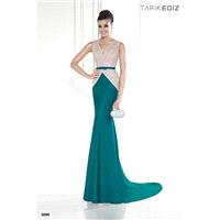 Tarik Ediz 92585 V-Neck Illusion Racerback Surplice Bodice - 2018 New Wedding Dresses