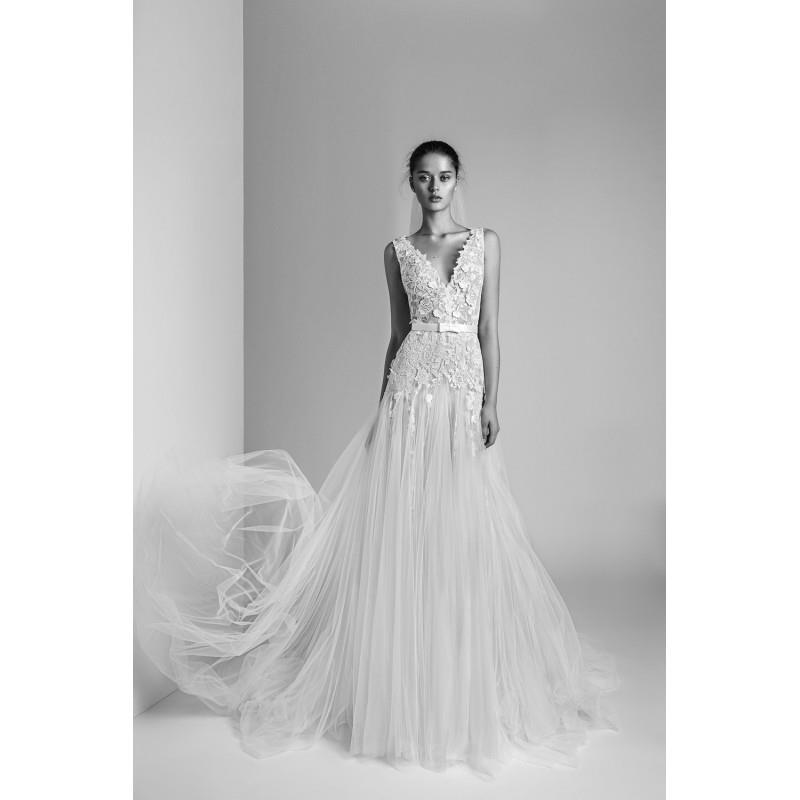 My Stuff, Alon Livne White 2018 GABRIELLE Tulle Appliques Sweet Court Train White Sleeveless V-Neck