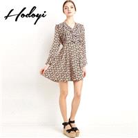 2017 new ladies sexy summer skirt printed high waist skirt a dress long sleeve dress - Bonny YZOZO B