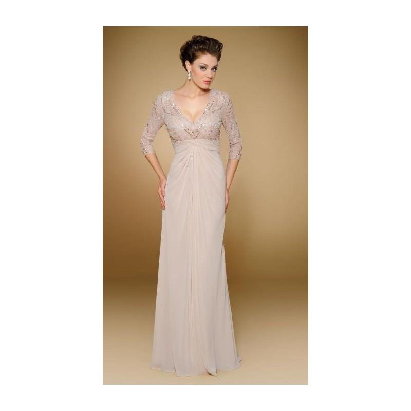 My Stuff, Rina Di Montella 1804 V Neck Mother of the Bride Dress - Brand Prom Dresses|Beaded Evening