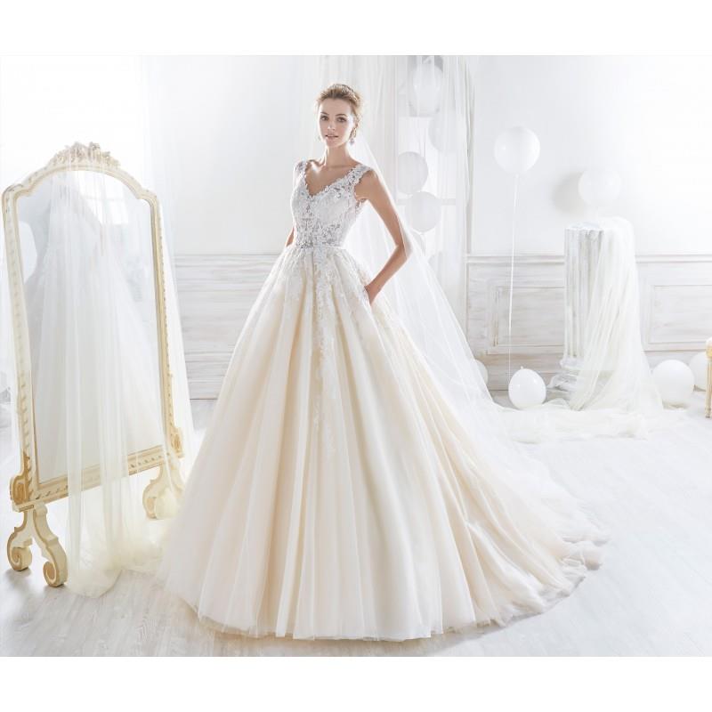 My Stuff, Nicole 2018 NIAB18070 sans Manches Doux Robe de Bal Champagne Train Chapelle Appliques Cou