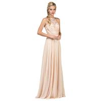 Dancing Queen - 2092 Embroidered Halter A-Line Gown - Designer Party Dress & Formal Gown