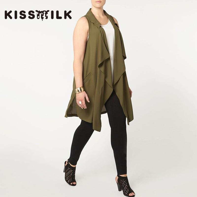 My Stuff, Plus Size women's clothing autumn outfit Sleeveless jacket and long sections fashion irreg