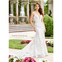 Sophia Tolli spring 2018 118274 Arietta  Fit & Flare Elegant V-Neck Chapel Train Ivory Lace Open V B