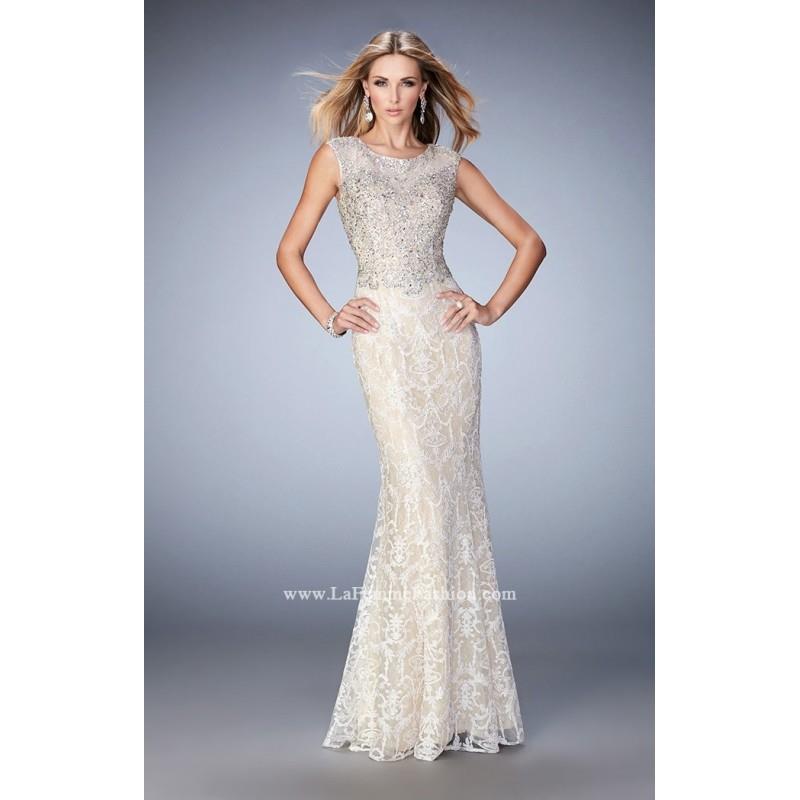 My Stuff, White/Nude Gigi 22934 - Sleeveless Lace Open Back Dress - Customize Your Prom Dress