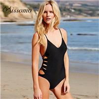 Summer beach new favorite sexy V-neck hollow-out fixed dual shoulder strap hip one-piece one-piece s
