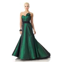 Janique - JQ086 Rosette Accented One-Shoulder Gown - Designer Party Dress & Formal Gown