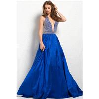 Jovani - 45031 Crystal Crusted Plunging Gown - Designer Party Dress & Formal Gown