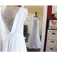 Gatsby Wedding Dress Chiffon Victorian Bridal Gown Aline Wedding Dress Goddess Glamour Dress Vintage