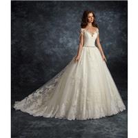 Ira Koval 2017 605 Ivory Chapel Train Sweet Ball Gown Short Sleeves Illusion Lace Appliques Covered