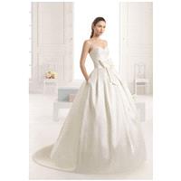 Two by Rosa Clará ENEBRO - Ball Gown Strapless Natural Floor Semi-Cathedral Silk - Formal Bridesmaid