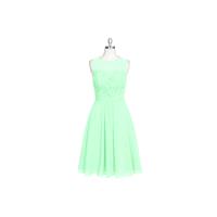 Mint_green Azazie Willow - Knee Length Sweetheart Chiffon And Lace Back Zip - Simple Bridesmaid Dres