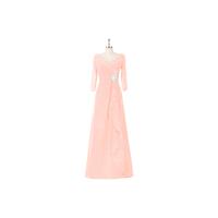 Coral Azazie Jaycee MBD - Floor Length Chiffon And Lace Back Zip Off The Shoulder Dress - Simple Bri