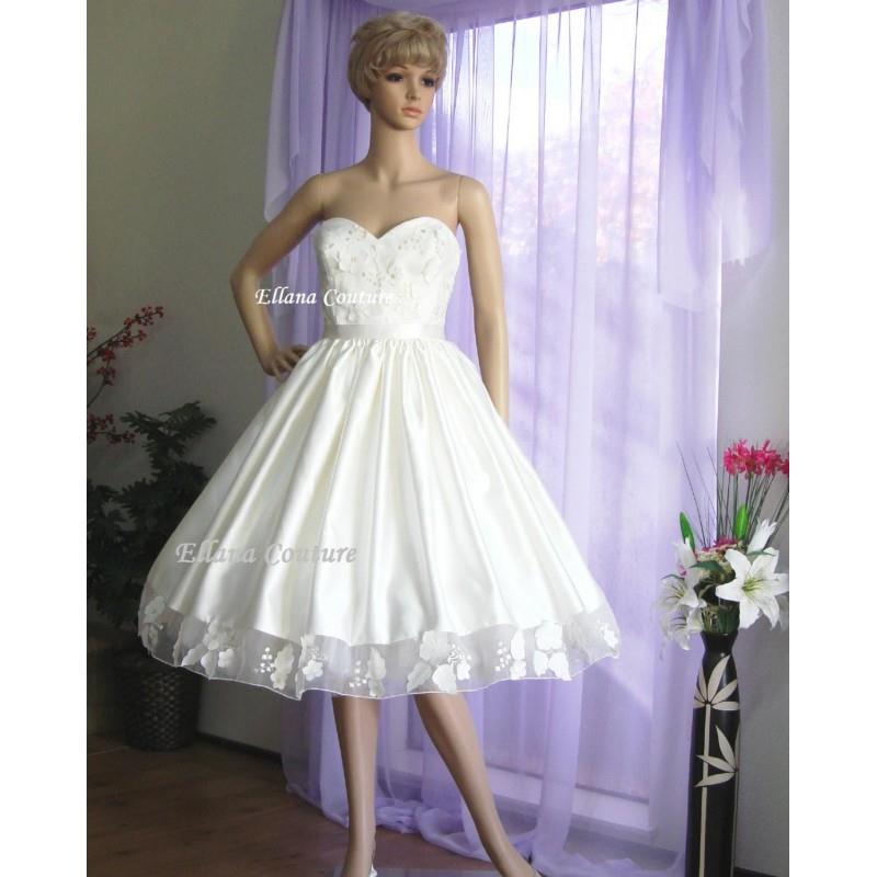 My Stuff, Sample SALE. Retro Style Tea Length Wedding Dress. - Hand-made Beautiful Dresses|Unique De