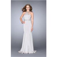 GiGi - Rhinestone Embellished Halter Jersey Long Evening Gown 24485 - Designer Party Dress & Formal