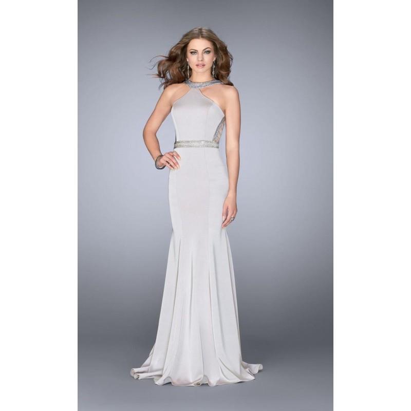 My Stuff, GiGi - Rhinestone Embellished Halter Jersey Long Evening Gown 24485 - Designer Party Dress
