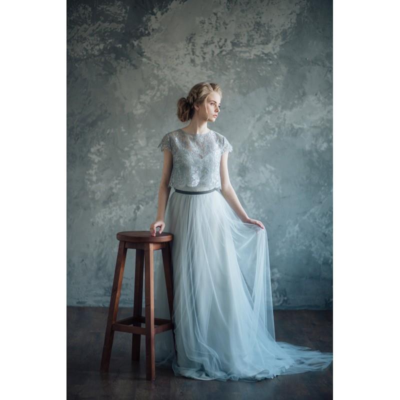 My Stuff, Bluish gray wedding dress - Borgia - Hand-made Beautiful Dresses|Unique Design Clothing