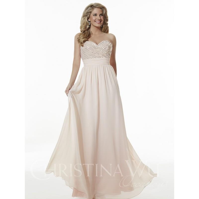 My Stuff, Christina Wu Occasions 22613 Strapless Sweetheart Sequin Beaded Bodice Bridesmaid Dress -