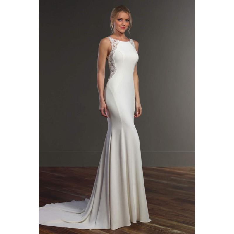 My Stuff, Style 782 by Martina Liana - Ivory  White Crepe Illusion back Floor High Body-skimming  Co
