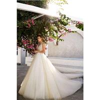 Eva Lendel 2017 Prue Sleeveless Elegant V-Neck Champagne Chapel Train Ball Gown Beading Tulle Bridal