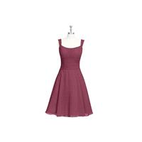 Mulberry Azazie Hannah - Scoop Scoop Chiffon Knee Length Dress - Charming Bridesmaids Store