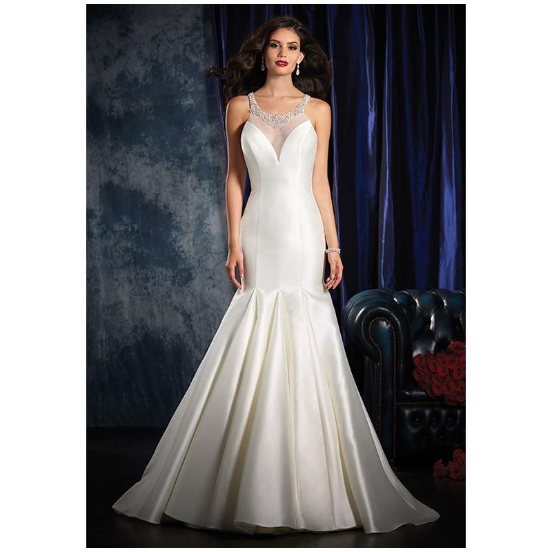 wedding, Alfred Angelo Sapphire Bridal Collection 992 - Mermaid Illusion Natural Floor Semi-Cathedra