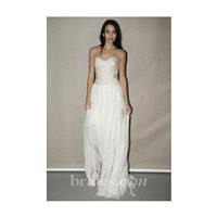 Leila Hafzi - Spring 2013 - Strapless Sheath Wedding Dress with a Sweetheart Satin Bodice - Stunning