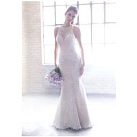 Madison James MJ169 - Sheath Halter Natural Floor Court Lace Beading - Formal Bridesmaid Dresses 201