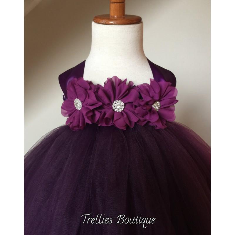 My Stuff, Plum Eggplant Flower Girl Satin Lace Tutu Dress, Wedding Dress, Baby Girl, Toddler, Girls