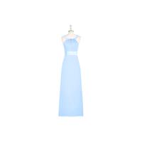 Sky_blue Azazie Rory - Floor Length Strap Detail Chiffon And Charmeuse Halter Dress - Charming Bride