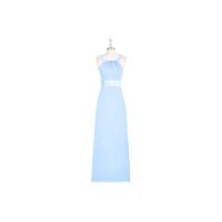 Sky_blue Azazie Rory - Floor Length Strap Detail Chiffon And Charmeuse Halter Dress - Charming Bride