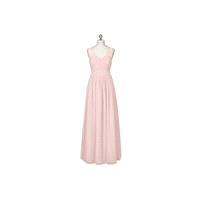 Dusty_rose Azazie Raquel - Chiffon V Neck Illusion Floor Length Dress - Charming Bridesmaids Store